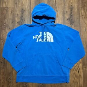 The North Face Men's Blue Pullover Fleece Hoodie Sweatshirt Size XL Logo
